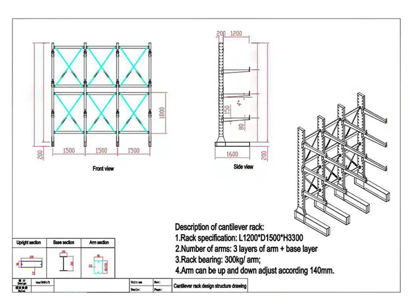 Cantilever Rack Structural Drawing