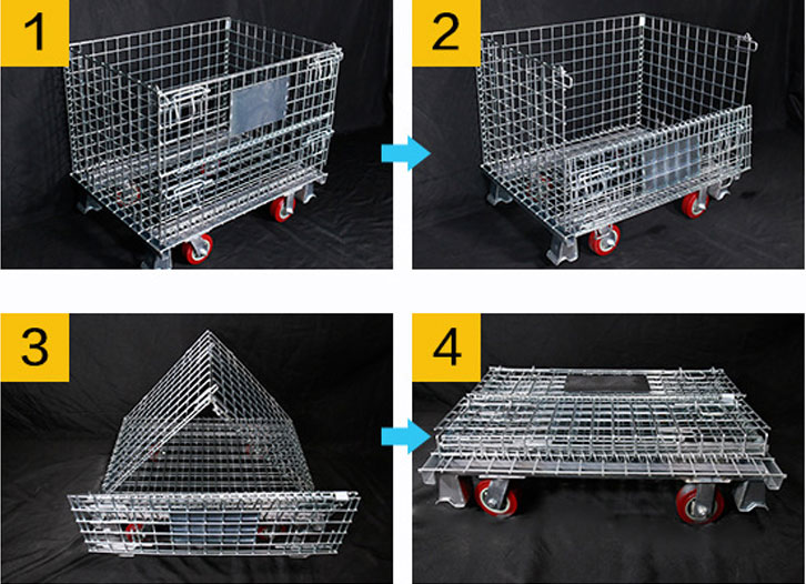 Folding diagram of the collapsible storage cage