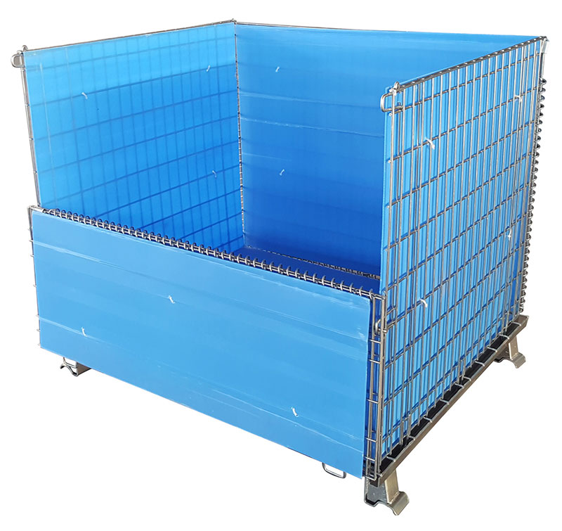 Wire container with polypropylene hollow sheet