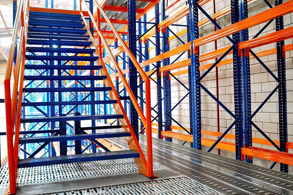 Mezzanine Floor with Perforated Steel Planks