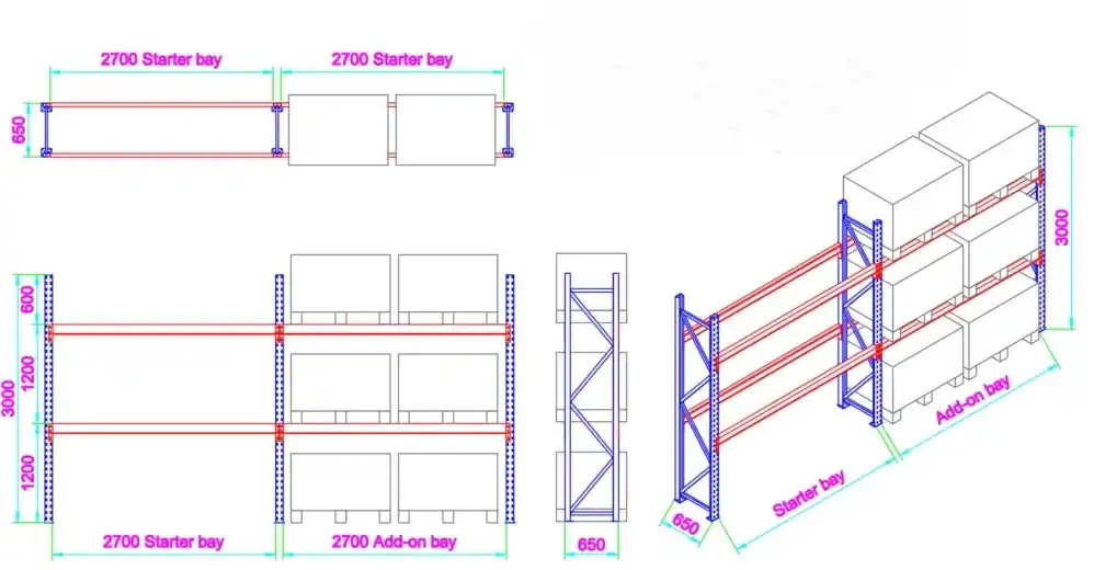 pallet racks CAD layouts