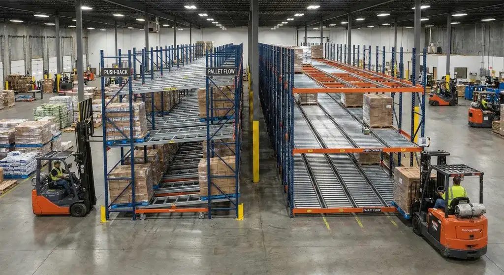Push Back and Pallet Flow Racking