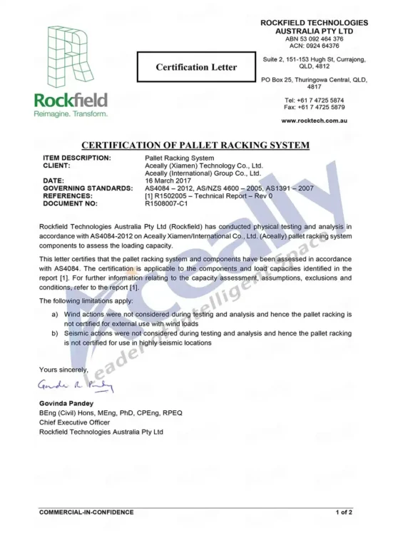 DRAFT Certification